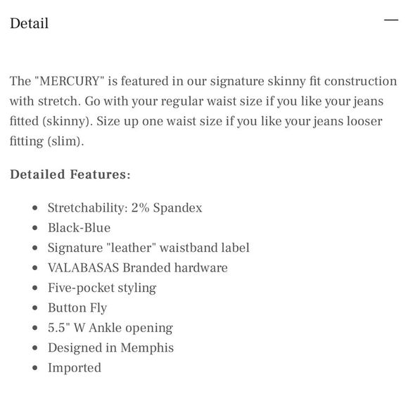 VALABASAS MERCURY DENIM JEANS (BLACK-BLUE) VALABASAS MERCURY DENIM JEANS (sz 34) - Picture 10 of 10